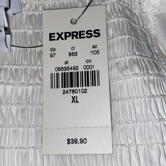 Express NWT Size XL White Sleeveless Square Neck Crop Top 3245 - Picture 6 of 9